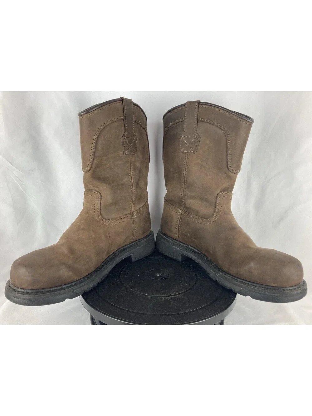 Men’s Size 9.5 Wide Carhartt CMP1073 Work Boots Brown Leather Soft Toe ASTM EH